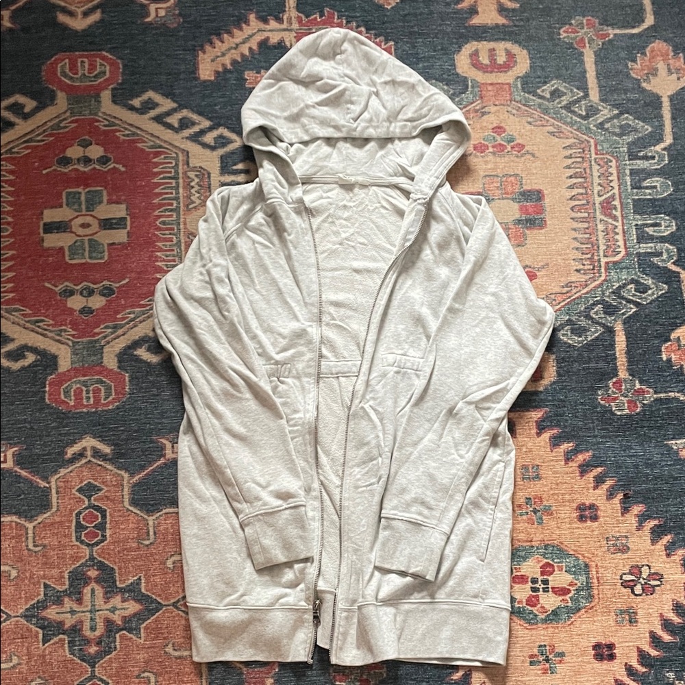 GAP Maternity Light Gray Hooded Zip-Up Sweatshirt